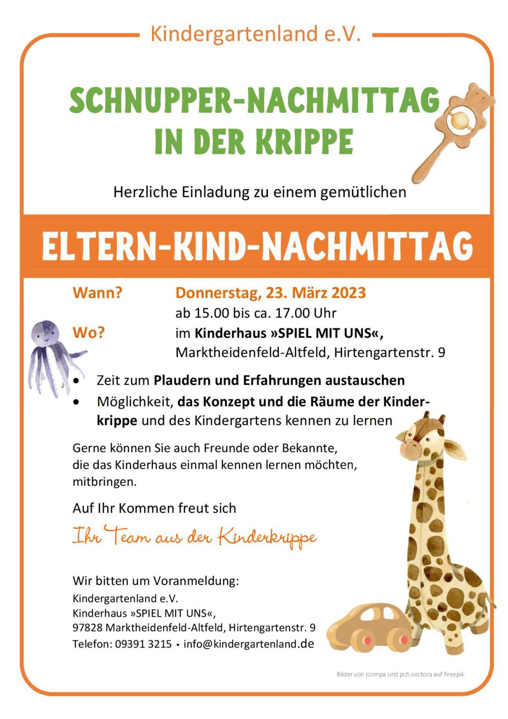Schnuppernachmittag in der Kinderkrippe im Kindergartenland in Altfeld